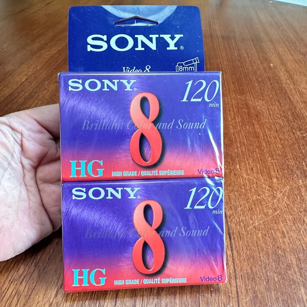 Sony Video 8 HG 120 High Grade 8mm Blank Cassette Tapes 2-Pack P6-120HG Sealed
